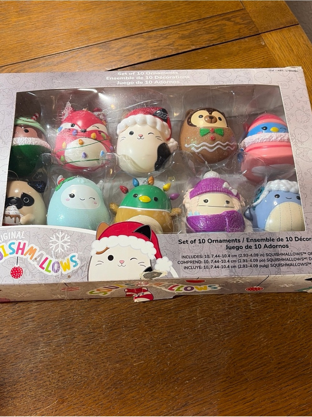 Squishmallows Holiday Ornament Set - Red, Green, Pink, Blue, Purple, White
